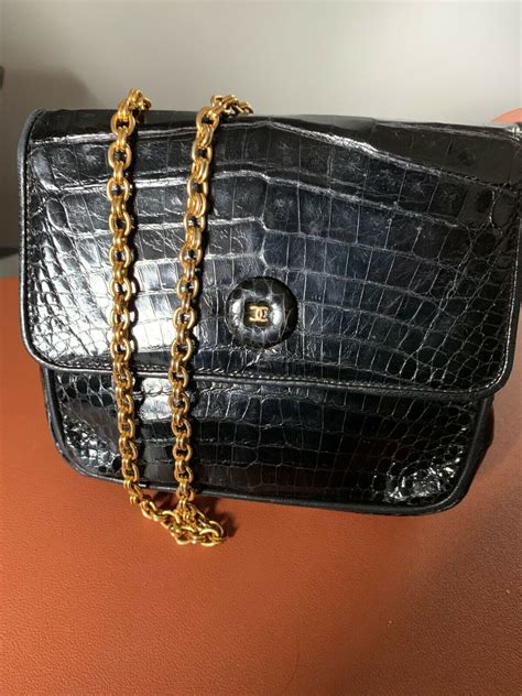 vintage aligatorn chanel purse 80's|old Chanel alligator for sale.